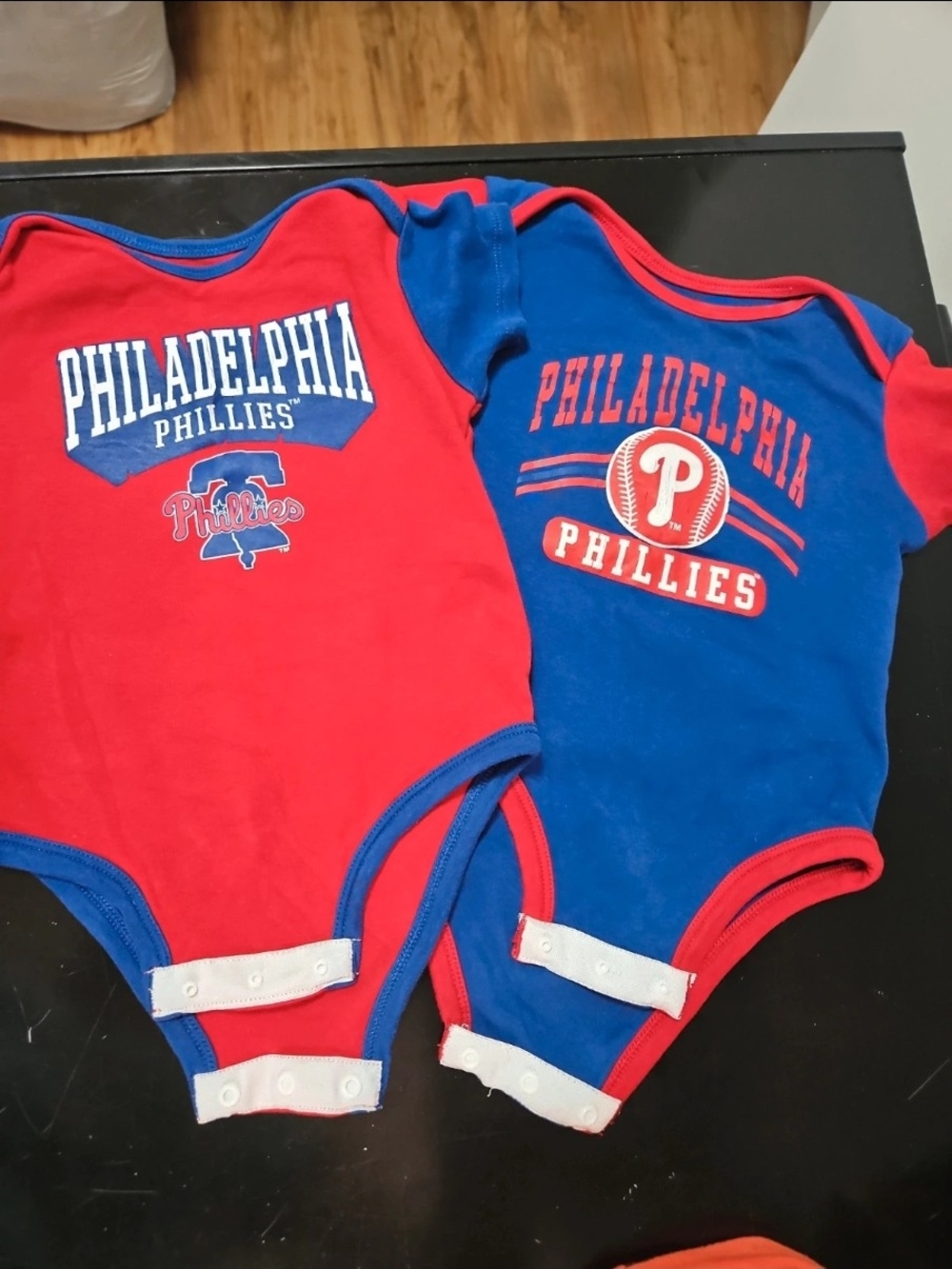 Genuine Merchandise Philadelphia Phillies Kids Three Piece Bodysuits Red & Blue